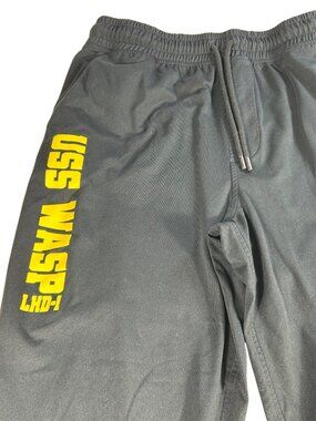 USS Wasp LHD-1 Sport-Tek Black Joggers Men's XL Elastic Drawstring Pockets NAVY